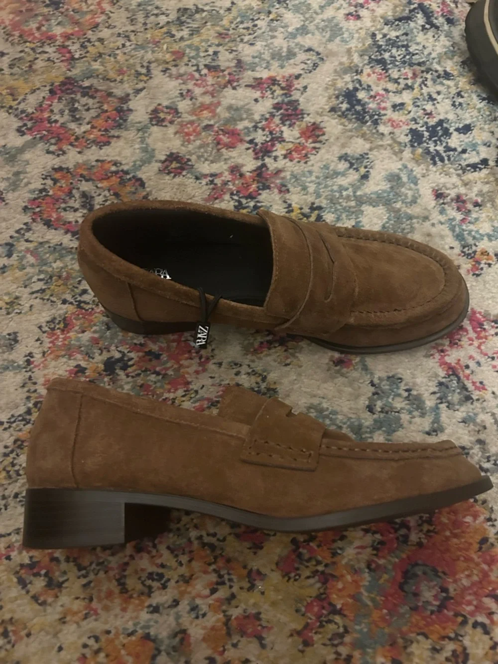 Zara Brown Suede Penny Loafers |Classic Minimalist | EU 38 - Picture 5 of 6